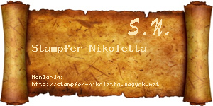 Stampfer Nikoletta névjegykártya